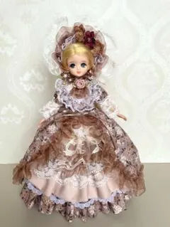 リカちゃん服　ドレス　小花✖️ピンク　４点セット　ハンドメイド