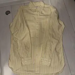 UNIQLO イエロー ストライプ オックスフォード 長袖シャツ M