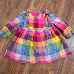baby GAP マルチカラーチェックチュニック 0-12ヶ月