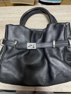SONIA RYKIEL　ブラックレザーハンドバッグのサムネイル