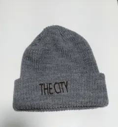 HARE ニット帽 ビーニー グレー THE CITY 刺繍