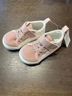 【新品未使用タグ付き】花柄ピンクスニーカー 14.0cm
