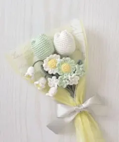 毛糸の花束 ブーケ ペールグリーン