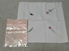 大判ハンカチ ガーゼ 刺繍 Cinal シナール 巾着 雑貨