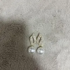ピアス ゴールド ラインストーン パール