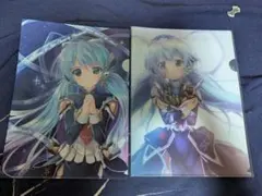 新品】わたたべ 近江汐莉 イラストカード 2枚セット 複製サイン 苗川采