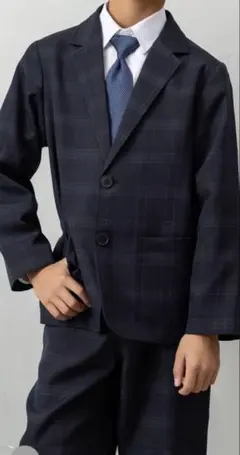 BTZ TOKYO キッズ フォーマルスーツ ダークグレー チェック柄