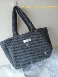 ヌビバッグ ハート刺繍 ハンドバッグ 大人可愛い 韓国風 ハンドメイド（A393