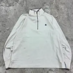 ひ*ろ様 ブルックスブラザーズ　ワンポイント　刺繍　長袖ポロシャツ　古着　ホワイ