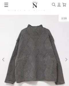 RNA -nグレー ダイヤモンドパターン ニットセーター RNA