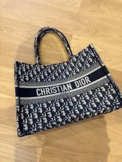 正規品保証書ありChristian Dior ロゴトートバッグ ネイビー
