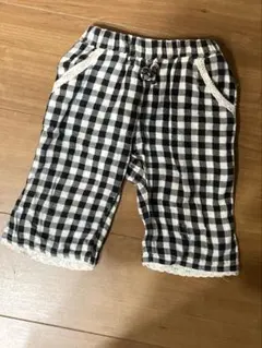 ギンガムチェック ハーフパンツ レース付き 110