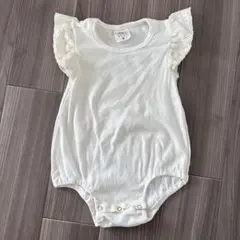 韓国子ども服【S】　ロンパース（アイボリー）コットン100%