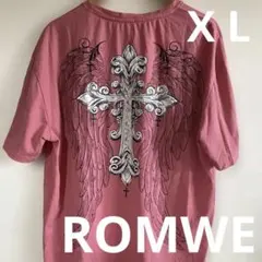 ROMWEクロス ウィング プリント Tシャツ ピンクX Lバックプリントのサムネイル