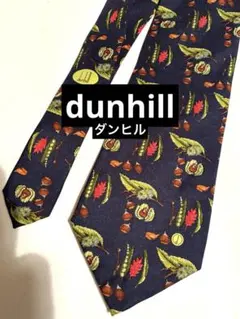 dunhill ダンヒル ネクタイ ネイビー プリント 和柄 ☆美品 レトロ