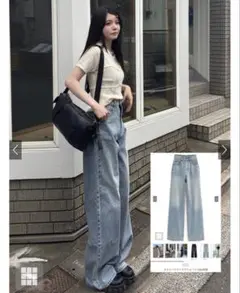GRL ストレートワイドデニムパンツ (cu533)