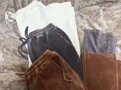 apart by lowrys コーデュロイパンツ（ブラウンとグレーとホワイト）