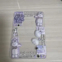 Ｎｏ．124 硬質カードケース デコ 紫 雪 トレカケース