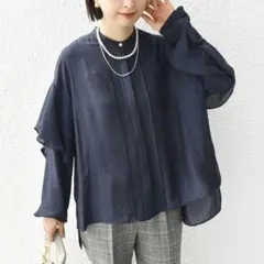 新品タグ付き18,150円SHIPSドライツイスト袖 ラッフル ロング スリーブのサムネイル