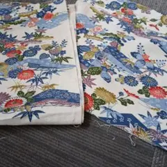 正絹 小紋 反物 花柄 菊 楓 笹のサムネイル