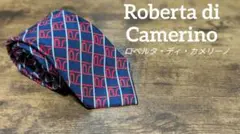 美品Roberta di Camerinoダイヤモンドパターンネクタイ