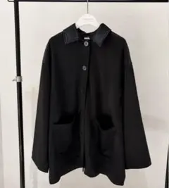 チャオパニック　ティピー【完売品】サテンBIGシャツ ブラック　ジャケットのサムネイル