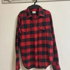 OshKosh 赤黒チェック 長袖ネルシャツ Lサイズ