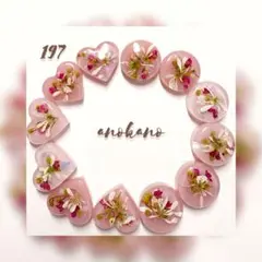 ＊197 レジンパーツ 12個セット ドライフラワー入り