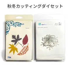 秋冬 カッティングダイセット 雪の結晶＆落ち葉 QuicKutz 新品
