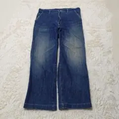 Vintage デニムパンツ ワイド インディゴブルー 大きいサイズ アメカジ
