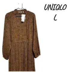 『新品』UNIQLO 花柄 長袖 シャツワンピース L♡未使用品