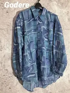 ☘️Godere ゴデーレ　抽象柄 長袖シャツ ブラウス　Tシャツ トップス