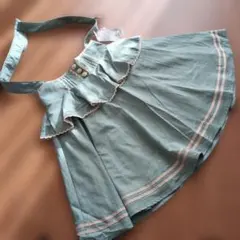 タグ付き未使用　アクシーズファム　フリル付きグリーンフレアスカート