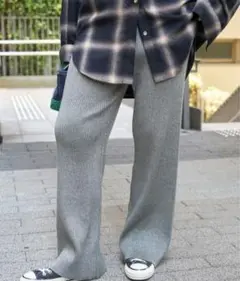【未使用】Spick and Span スピックアンドスパンラメニットパンツ36