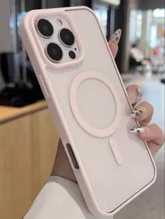 iPhone16e/17eスマホケース　クリア×ミルキーピンク　MagSafe