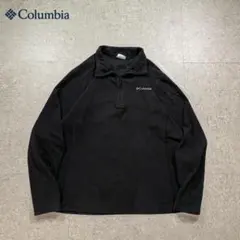 Columbia ハーフジップ プルオーバーフリース ブラック 刺繍ロゴ M定番