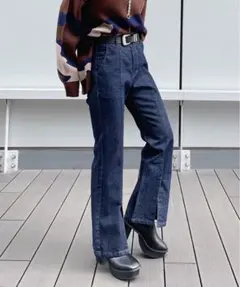 PAGE BOY フロントスリットデニム インディゴブルー