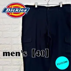 V987【Dickies】刺繍ロゴ ワークパンツ【メンズ40】ネイビー