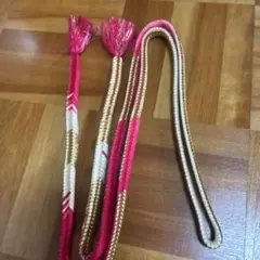 和装用帯締め ピンク 金 房付き