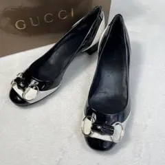 GUCCI ホースビット パンプス 35C バイカラー エナメル グッチ 伊製のサムネイル