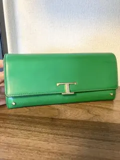 TOD'S トッズ Tロゴ タイムレスレザー 長財布 グリーンのサムネイル