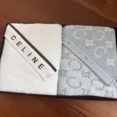 CELINE タオルセット マカダム柄 ホワイト ブルーのサムネイル