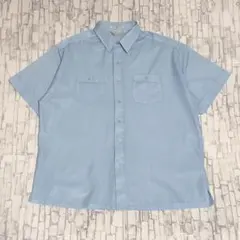 Idletime US アメリカ古着 ストライプ ポリエステル 半袖シャツ XLのサムネイル