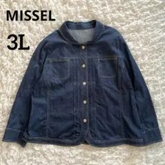 ミゼール 手洗可 ストレッチライトデニムジャケット 薄手 大きいサイズ 3L