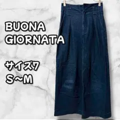 N0407　デニムワイドパンツ　タック入りハイウエスト　Ｍ