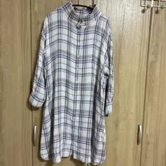 チェックロングワンピース