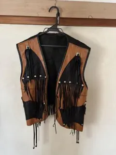 レザー フリンジ ベスト