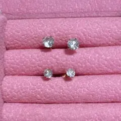 【新品未使用】つけっぱなし ピアス 金属アレルギー対応 高級ジルコニア