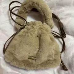 フェイクファーバッグ 巾着 もこもこ 2way ショルダーバッグ ハンドバッグ