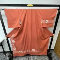 付下げ 着物 絞り風柄 橙系 セミフォーマル お出かけ向け 0319-1